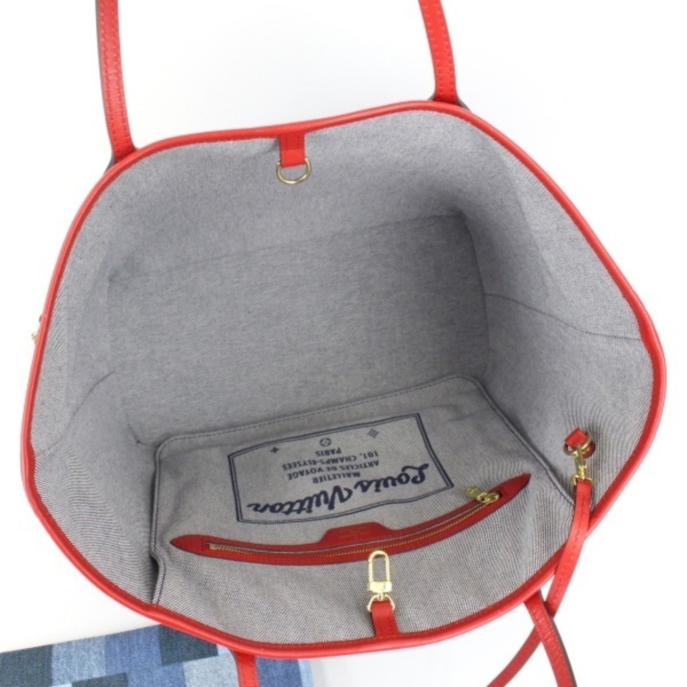 Louis Vuitton Neverfull Mm Denim Patchwork Blue - image 3